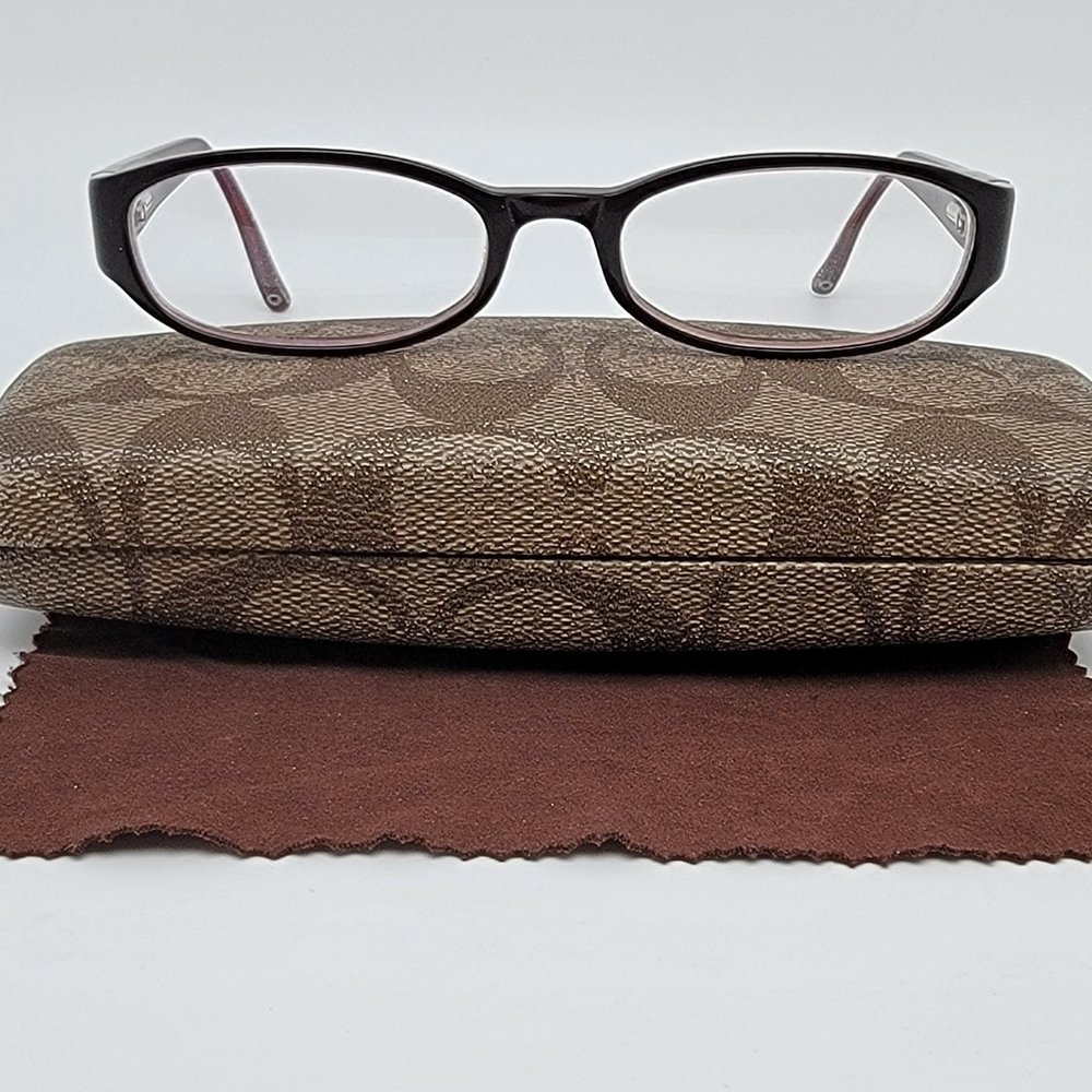Coach Adelle 534 Black / Berry Rectangular Eyeglasses Frame w/ Case 50-18-135